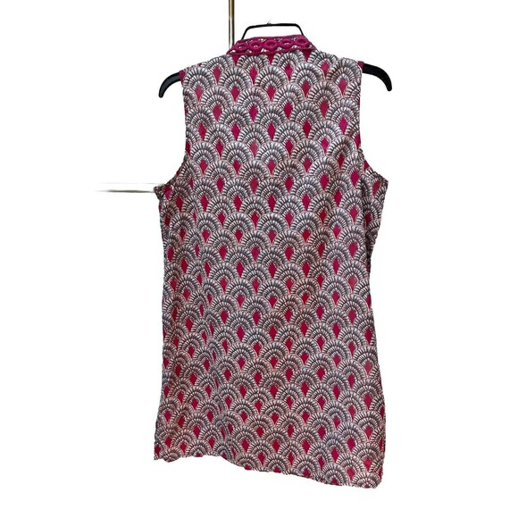 NWT Liza Byrd Geo Print Pink Embroidery Tunic Dress Cover Up Womens Sz L - Picture 5 of 6